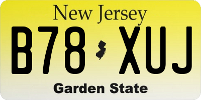 NJ license plate B78XUJ