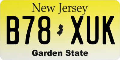 NJ license plate B78XUK