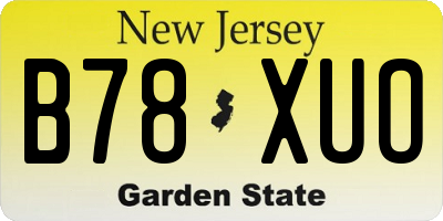 NJ license plate B78XUO