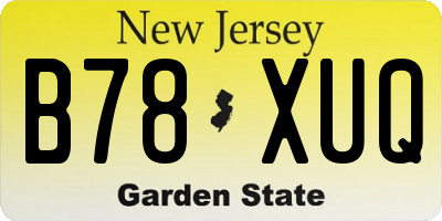 NJ license plate B78XUQ