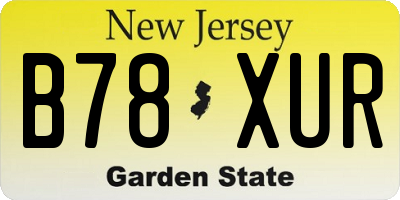 NJ license plate B78XUR