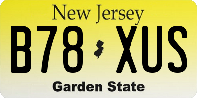 NJ license plate B78XUS