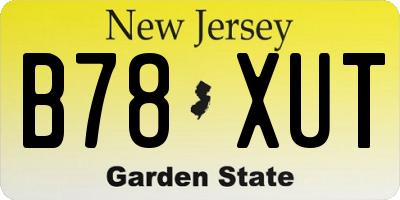 NJ license plate B78XUT