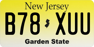 NJ license plate B78XUU