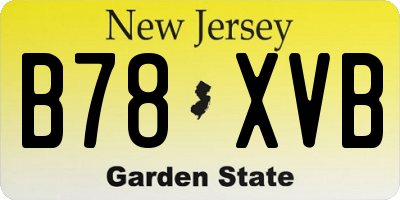 NJ license plate B78XVB