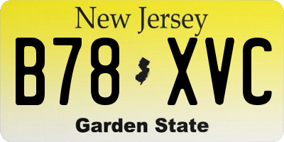 NJ license plate B78XVC