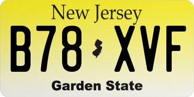 NJ license plate B78XVF