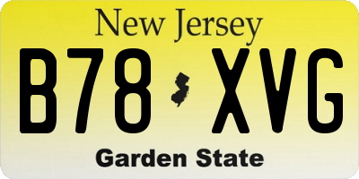 NJ license plate B78XVG
