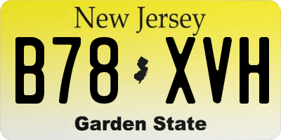 NJ license plate B78XVH