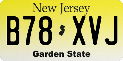 NJ license plate B78XVJ