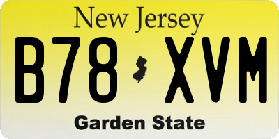 NJ license plate B78XVM