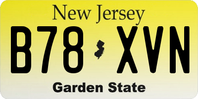 NJ license plate B78XVN
