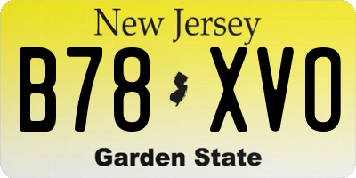 NJ license plate B78XVO