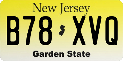 NJ license plate B78XVQ