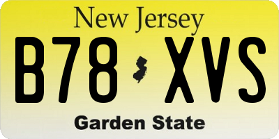NJ license plate B78XVS