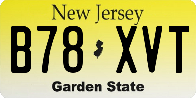NJ license plate B78XVT