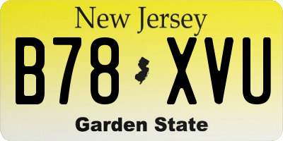 NJ license plate B78XVU