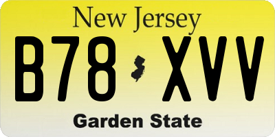 NJ license plate B78XVV