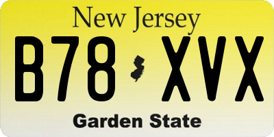 NJ license plate B78XVX
