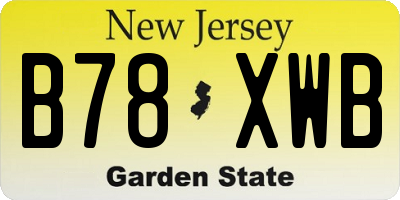 NJ license plate B78XWB
