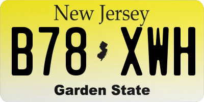 NJ license plate B78XWH