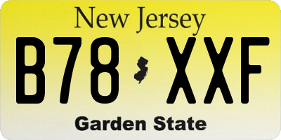 NJ license plate B78XXF