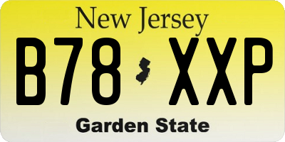NJ license plate B78XXP
