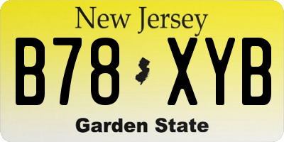 NJ license plate B78XYB