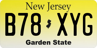 NJ license plate B78XYG