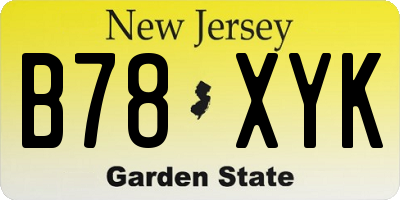 NJ license plate B78XYK