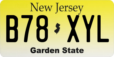 NJ license plate B78XYL