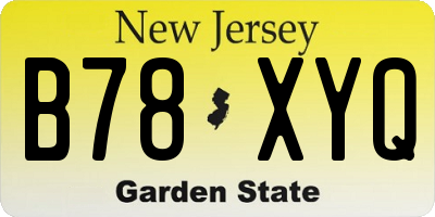 NJ license plate B78XYQ