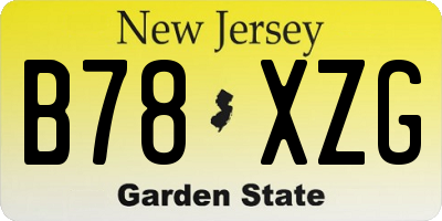NJ license plate B78XZG