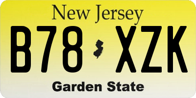 NJ license plate B78XZK