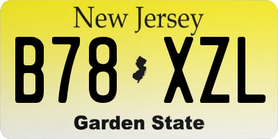 NJ license plate B78XZL