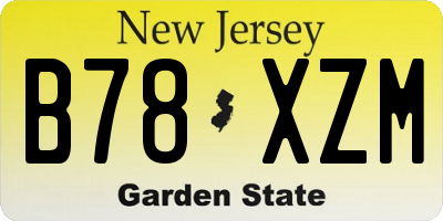 NJ license plate B78XZM