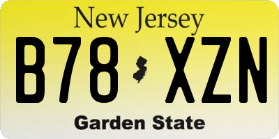 NJ license plate B78XZN
