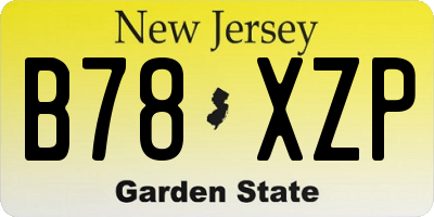 NJ license plate B78XZP