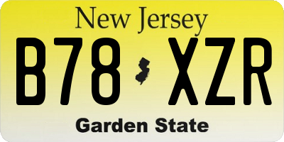 NJ license plate B78XZR