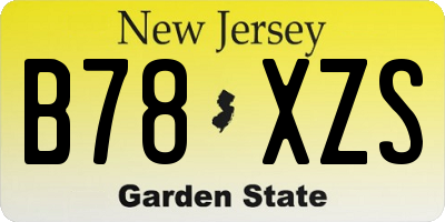 NJ license plate B78XZS