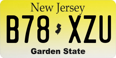 NJ license plate B78XZU