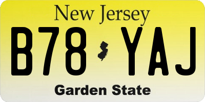 NJ license plate B78YAJ