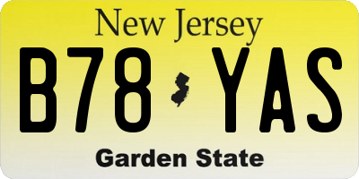 NJ license plate B78YAS