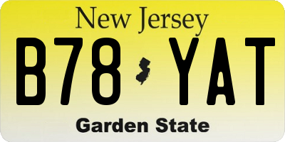 NJ license plate B78YAT