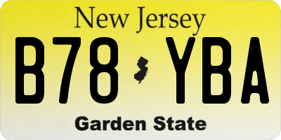 NJ license plate B78YBA