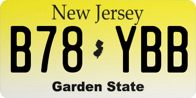 NJ license plate B78YBB