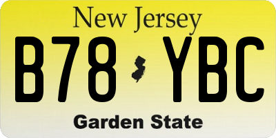 NJ license plate B78YBC