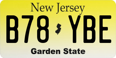 NJ license plate B78YBE