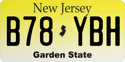 NJ license plate B78YBH