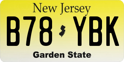 NJ license plate B78YBK